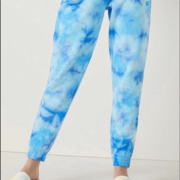 Vs pink high waist campus jogger fleece crew sweatshirt skyline blue tie dye - Picture 8 of 15